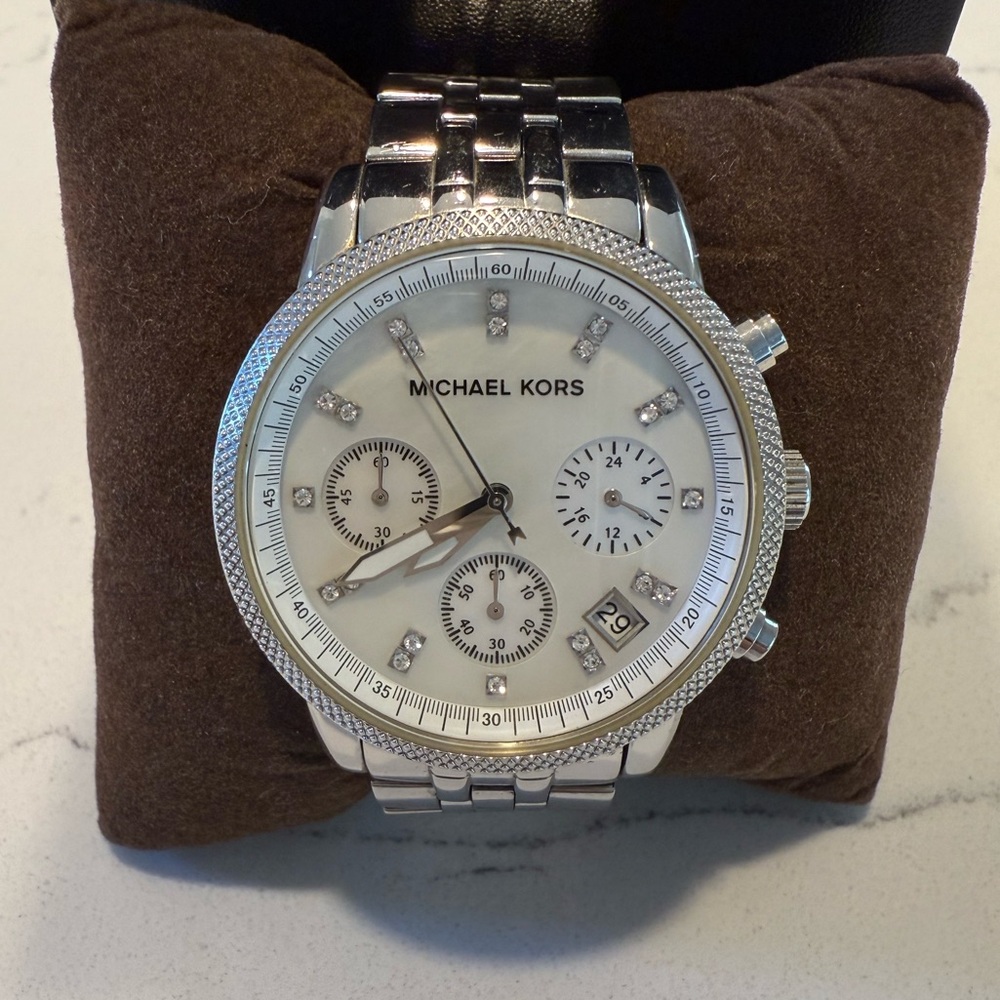 Michael Kors Silver Chronograph Timepiece